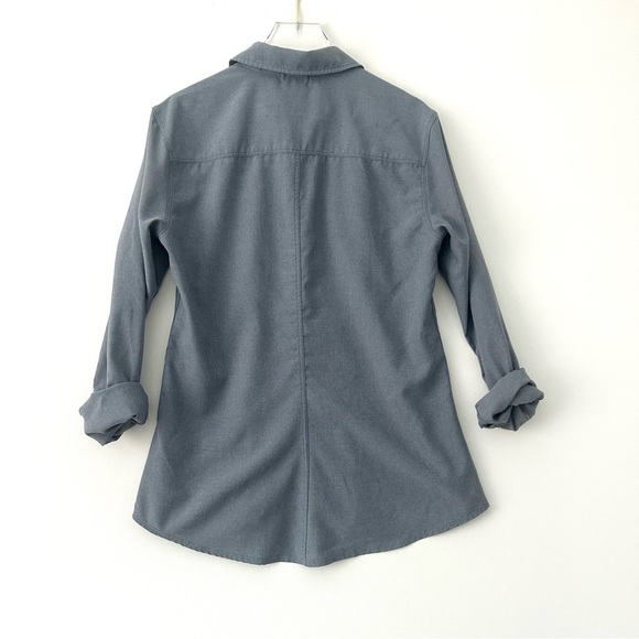 Western Rise Button Down Shirt Blouse Top Tech Travel Gorpcore Gray Size Medium - Picture 11 of 15